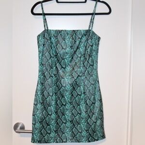 Tiger Mist Teal Snake Print Dress